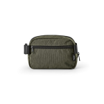 Riñonera de nylon reciclado impermeable con bolsillo trasero 1,5L color verde oscuro vista trasera