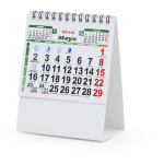 Calendario de sobremesa de cartón con santoral y espacio para notas