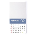 Calendario imantado de cartón con santoral y mes actual