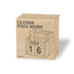 Lapicero con calendario en madera MDF con tipografía de fácil lectura
