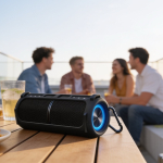 Altavoz magnético separable con BT y luces resistente al agua 20W color negro