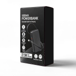Powerbank compacto con cable retráctil y carga rápida 10.000 mAh color negro