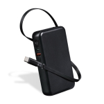 Powerbank compacto con cable retráctil y carga rápida 10.000 mAh