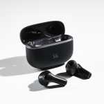Auriculares inalámbricos cómodos con cancelación de ruido ambiental color negro