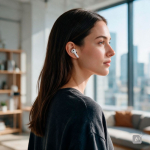 Auriculares inalámbricos prácticos y ligeros para música y llamadas color blanco
