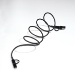 Cable de carga magnético con 3 tipos de conexión y potencia de 60W color negro