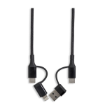 Cable de carga magnético con 3 tipos de conexión y potencia de 60W color negro