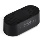 Altavoz BT 4 en 1 con carga inalámbrica, reloj digital y luz 10W color negro