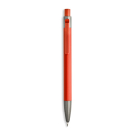 Bolígrafo de aluminio engomado con clip de plástico y tinta azul color naranja