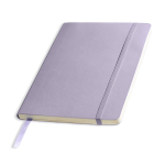 Bloc de piel sintética flexible con cierre elástico A5 hojas lisas color violeta