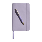 Bloc de piel sintética flexible con cierre elástico A5 hojas lisas color violeta
