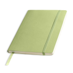 Bloc de piel sintética flexible con cierre elástico A5 hojas lisas color verde menta