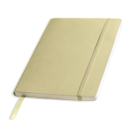 Bloc de piel sintética flexible con cierre elástico A5 hojas lisas color amarillo claro