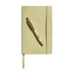 Bloc de piel sintética flexible con cierre elástico A5 hojas lisas color amarillo claro