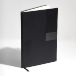 Set de libreta flexible de piel sintética y bolígrafo A5 hojas a rayas color negro