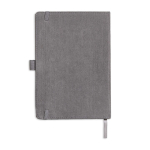 Libreta de tejido pana con bolsillo frontal y portaboli A5 hojas lisas color gris claro