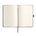 Libreta de tejido pana con bolsillo frontal y portaboli A5 hojas lisas color gris claro