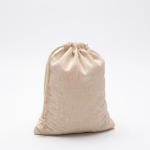 Bolsa de algodón reciclado y plástico reciclado con cordones 140 g/m2 color beige