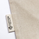Bolsa de algodón reciclado y plástico reciclado con cordones 140 g/m2 color beige