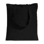 Bolsa de algodón reciclado y plástico reciclado con fuelle 140 g/m2 color negro