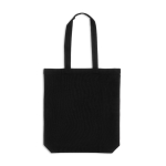 Bolsa de algodón reciclado y plástico reciclado con fuelle 140 g/m2 color negro