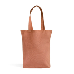 Bolsa de algodón reciclado y plástico reciclado con fuelle 140 g/m2 color marrón anaranjado