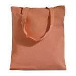 Bolsa de algodón reciclado y plástico reciclado con fuelle 140 g/m2 color marrón anaranjado