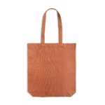 Bolsa de algodón reciclado y plástico reciclado con fuelle 140 g/m2 color marrón anaranjado