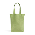 Bolsa de algodón reciclado y plástico reciclado con fuelle 140 g/m2 color verde claro