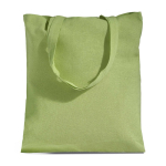 Bolsa de algodón reciclado y plástico reciclado con fuelle 140 g/m2 color verde claro