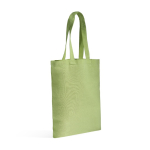 Bolsa de algodón reciclado y plástico reciclado con fuelle 140 g/m2 color verde claro