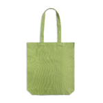 Bolsa de algodón reciclado y plástico reciclado con fuelle 140 g/m2 color verde claro