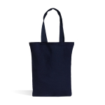 Bolsa de algodón reciclado y plástico reciclado con fuelle 140 g/m2 color azul marino