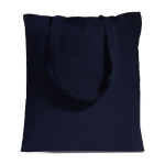 Bolsa de algodón reciclado y plástico reciclado con fuelle 140 g/m2 color azul marino