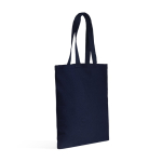 Bolsa de algodón reciclado y plástico reciclado con fuelle 140 g/m2 color azul marino