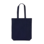 Bolsa de algodón reciclado y plástico reciclado con fuelle 140 g/m2 color azul marino