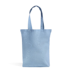 Bolsa de algodón reciclado y plástico reciclado con fuelle 140 g/m2 color azul claro