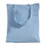 Bolsa de algodón reciclado y plástico reciclado con fuelle 140 g/m2 color azul claro