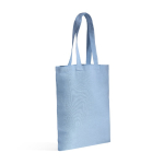 Bolsa de algodón reciclado y plástico reciclado con fuelle 140 g/m2 color azul claro