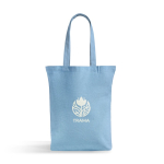 Bolsa de algodón reciclado y plástico reciclado con fuelle 140 g/m2 color azul claro