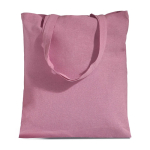 Bolsa de algodón reciclado y plástico reciclado con fuelle 140 g/m2 color rosa claro
