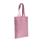 Bolsa de algodón reciclado y plástico reciclado con fuelle 140 g/m2 color rosa claro