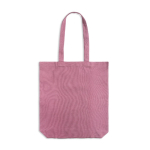 Bolsa de algodón reciclado y plástico reciclado con fuelle 140 g/m2 color rosa claro