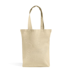 Bolsa de algodón reciclado y plástico reciclado con fuelle 140 g/m2 color amarillo claro