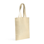 Bolsa de algodón reciclado y plástico reciclado con fuelle 140 g/m2 color amarillo claro
