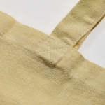Bolsa de algodón reciclado y plástico reciclado con fuelle 140 g/m2 color amarillo claro