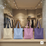Bolsa de algodón reciclado y plástico reciclado con fuelle 140 g/m2 color amarillo claro