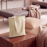 Bolsa de pana suave con asa larga y estilo retro 190 g/m2 color beige