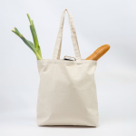 Bolsa de lona de algodón reciclado con bolsillo interior 310 g/m2 color beige