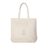 Bolsa de lona de algodón reciclado con bolsillo interior 310 g/m2 color beige